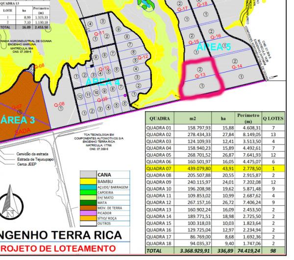 QUADRA 13 engenho Terra Rica 16,09 ha